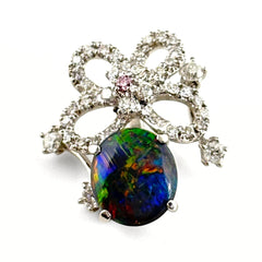 Pt900 ブラックオパール チャーム 1.65ct  レディース ノンブランドジュエリー 中古 nbjwl