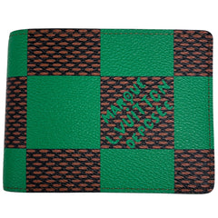 ルイ・ヴィトン ポルトフォイユ ミュルティプル 札入れ カード入れ ダミエポップ 二つ折り財布 ダミエ グリーン ブラウン M40542 レディース ブランドバッグ・小物 【中古】brbag