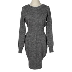 シャネル ココマークボタン ニット ワンピース 長袖 ワンピース スカート ウール グレー レディース ブランドアパレル 【中古】brapp