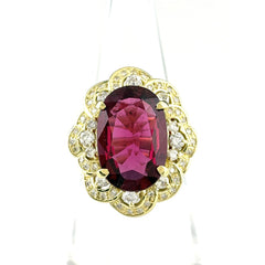 YG K18 ルベライト リング 12号 6.70ct レディース ノンブランドジュエリー 中古 nbjwl