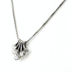 ダイヤモンド デザインネックレス プラチナ ペンダント ネックレス Pt900 Pt850 ダイヤモンド レディース ノンブランドジュエリー 【中古】nbjwl