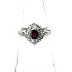 アレキサンドライト デザインリング リング 12号 Pt900 ルビー ダイヤモンド レディース ノンブランドジュエリー 【中古】nbjwl