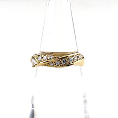 メレダイヤ デザインリング リング 9号 K18 ダイヤモンド レディース ノンブランドジュエリー 【中古】nbjwl