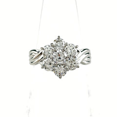 メレダイヤ デザインリング リング 12号 Pt900 ダイヤモンド レディース ノンブランドジュエリー 【中古】nbjwl