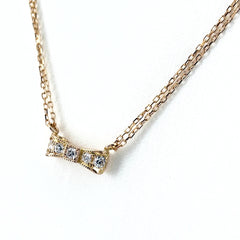 リボンモチーフ デザインネックレス ネックレス K18 ダイヤモンド レディース ノンブランドジュエリー 【中古】nbjwl