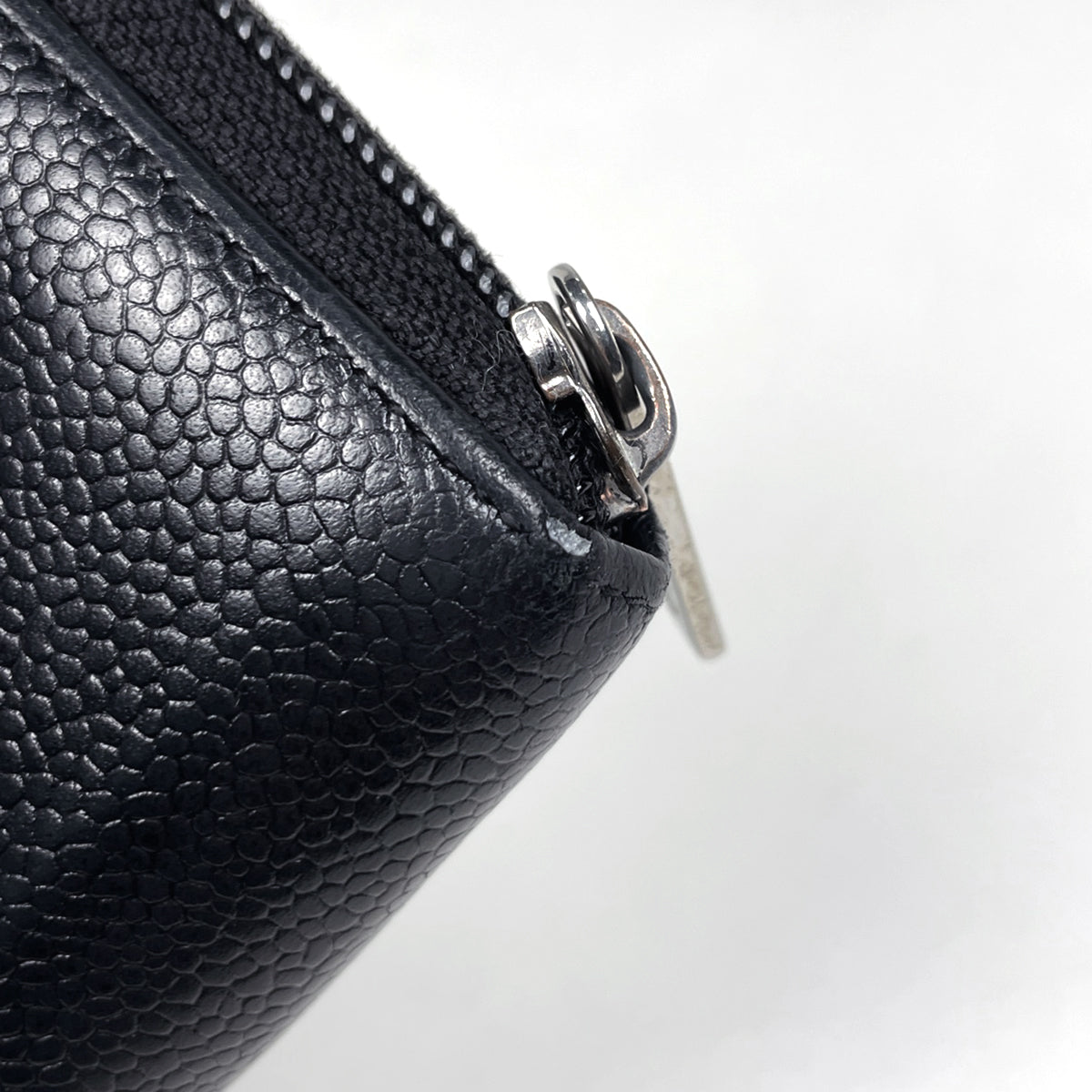 シャネル ココマーク ラウンドファスナー長財布 キャビアスキン