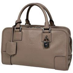 ロエベ アマソナ 28 アナグラム ロゴ ハンドバッグ レザー ベージュ レディース ブランドバッグ・小物 【中古】brbag