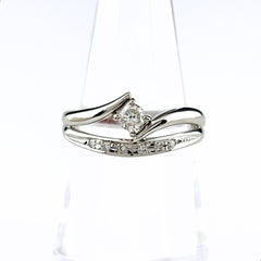 メレダイヤ デザインリング リング 13号 Pt900 ダイヤモンド レディース ノンブランドジュエリー 【中古】nbjwl