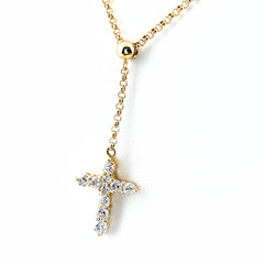 クロスモチーフ デザインネックレス ネックレス K18 ダイヤモンド レディース ノンブランドジュエリー 【中古】nbjwl