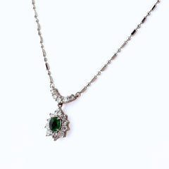 エメラルド ネックレス Pt900 Pt850 エメラルド レディース ノンブランドジュエリー 【中古】nbjwl