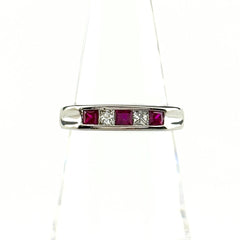 ルビー デザインリング リング 12号 Pt900 ルビー ダイヤモンド レディース ノンブランドジュエリー 【中古】nbjwl