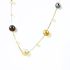 タサキ パール デザインネックレス YG イエローゴールド 真珠 ネックレス 750 パール レディース ブランドジュエリー 【中古】brjwl