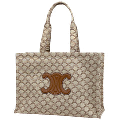 セリーヌ ラージ カバ タイス トートバッグ ショルダーバッグ トリオンフ トートバッグ キャンバス ベージュ ブラウン レディース ブランドバッグ・小物 【中古】brbag