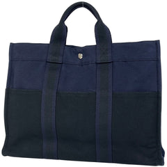 エルメス フールトゥ MM ハンドバッグ トートバッグ キャンバス ネイビー ブラック レディース ブランドバッグ・小物 【中古】brbag