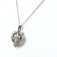 メレダイヤ デザインネックレス プラチナ ペンダント メレダイヤ ネックレス Pt900 Pt850 ダイヤモンド レディース ノンブランドジュエリー 【中古】nbjwl