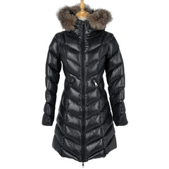 モンクレール フーディ ダウンコート FULMARUS ロングダウンジャケット ファー アウター ダウンコート ブラック レディース ブランドアパレル 【中古】brapp