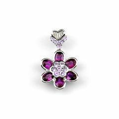 ルビー デザインペンダントトップ WG ホワイトゴールド メレダイヤ ピンクサファイア ペンダントトップ K18 WG ルビー レディース ノンブランドジュエリー 【中古】nbjwl