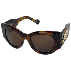 バレンシアガ ロゴ サングラス デミ柄 アイウェア バタフライ ウェリントン サングラス プラスチック ブラウン BB0070S レディース ブランドバッグ・小物 【中古】brbag