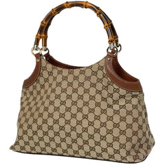 グッチ GG柄 トートバッグ バンブー トートバッグ GGキャンバス ブラウン 137395 レディース ブランドバッグ・小物 【中古】brbag