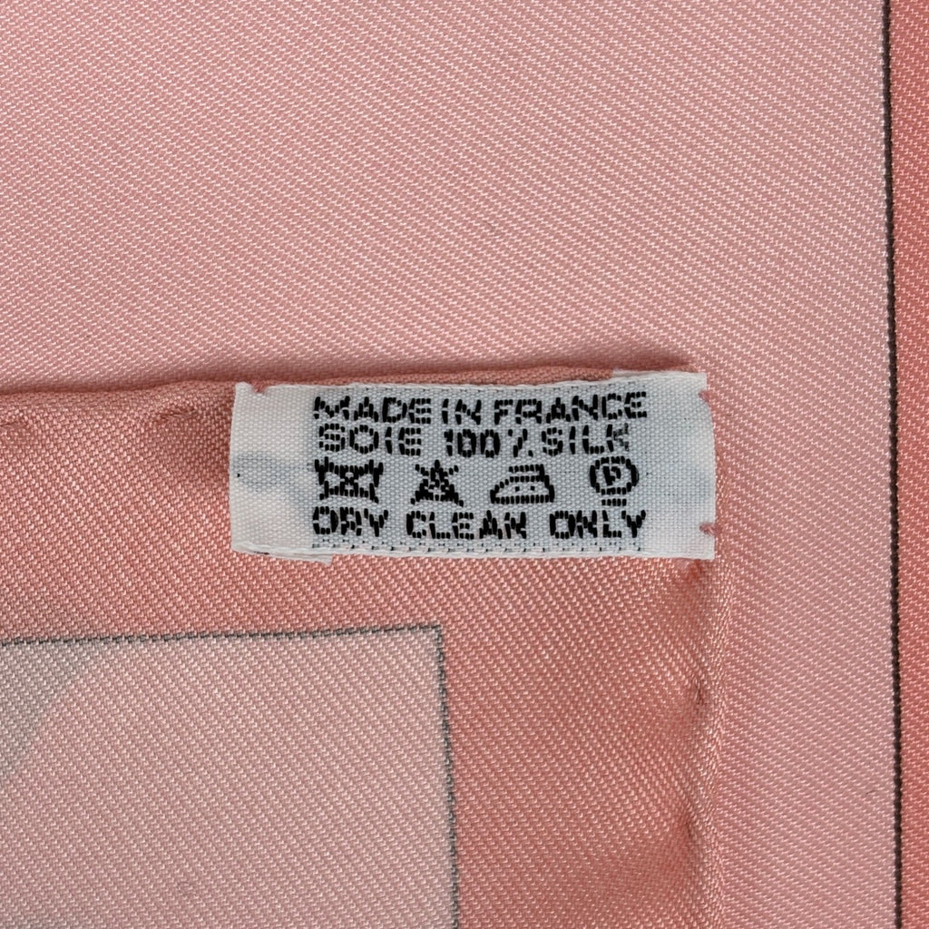 エルメス カレ 90 Pythagore ピタゴラス 花柄 スカーフ シルク ピンク