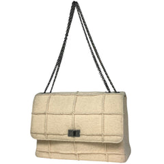 シャネル 2.55ライン チェーン ショルダーバッグ ロゴ Wチェーン ショルダーバッグ ファブリック アイボリー レディース ブランドバッグ・小物 【中古】brbag