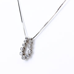 メレダイヤ デザインネックレス ネックレス Pt900 Pt850 ダイヤモンド レディース ノンブランドジュエリー 【中古】nbjwl