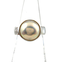 タサキ WG K18 パール リング 12号 11.6mm レディース ブランドジュエリー 中古 brjwl