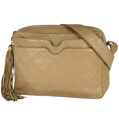 シャネル ココマーク フリンジ ショルダーバッグ マトラッセ タッセル ショルダーバッグ レザー ベージュ レディース ブランドバッグ・小物 【中古】brbag