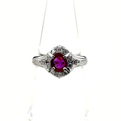 ルビー デザインリング リング 6.5号 Pt900 ルビー ダイヤモンド レディース ノンブランドジュエリー 【中古】nbjwl