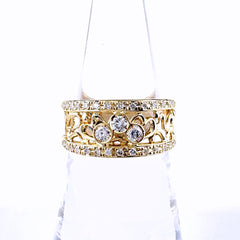 メレダイヤ デザインリング リング 15号 K18 ダイヤモンド レディース ノンブランドジュエリー 【中古】nbjwl