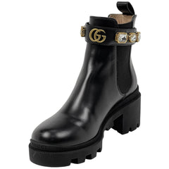 グッチ GGロゴ ショートブーツ カラーストーン スネーク 靴 ブーツ レザー ブラック レディース ブランドアパレル 【中古】brapp