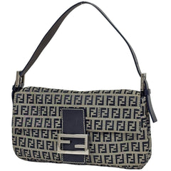フェンディ ズッカ柄 マンマバゲット ハンドバッグ ワンショルダー 肩掛け ショルダーバッグ キャンバス ネイビー 26424 レディース ブランドバッグ・小物 【中古】brbag