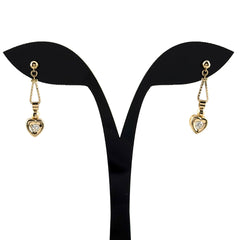 ダイヤモンド K18 YG ピアス 0.09ct ハートモチーフ レディース ノンブランドジュエリー 中古 nbjwl