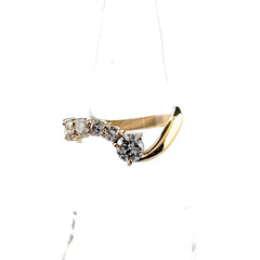 メレダイヤ デザインリング リング 10.5号 K18 ダイヤモンド レディース ノンブランドジュエリー 【中古】nbjwl