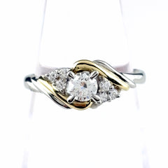 ダイヤモンド デザインリング リング 10号 Pt900 K18 ダイヤモンド レディース ノンブランドジュエリー 【中古】nbjwl