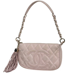 シャネル ココマーク チェーン ショルダーバッグ ワンショルダー マトラッセ フリンジ ショルダーバッグ レザー ピンク レディース ブランドバッグ・小物 【中古】brbag