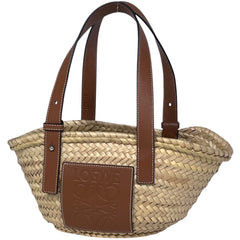 ロエベ バスケットバッグ かごバッグ アナグラム ヤシの葉 ハンドバッグ ラフィア ナチュラル ブラウン レディース ブランドバッグ・小物 【中古】brbag