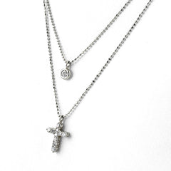 クロスモチーフ デザインネックレス ネックレス Pt900 Pt850 ダイヤモンド レディース ノンブランドジュエリー 【中古】nbjwl