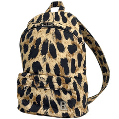 バレンシアガ ロゴ リュックサック ミニ バックパック ヒョウ柄 リュック ナイロン ブラウン ブラック 580026 レディース ブランドバッグ・小物 【中古】brbag