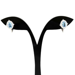 アクアマリン デザインイヤリング イヤリング K14 WG アクアマリン レディース ノンブランドジュエリー 【中古】nbjwl