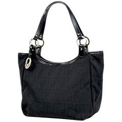 フェンディ ズッカ柄 ハンドバッグ ショルダーバッグ トートバッグ ハンドバッグ キャンバス ブラック 8BH156 レディース ブランドバッグ・小物 【中古】brbag