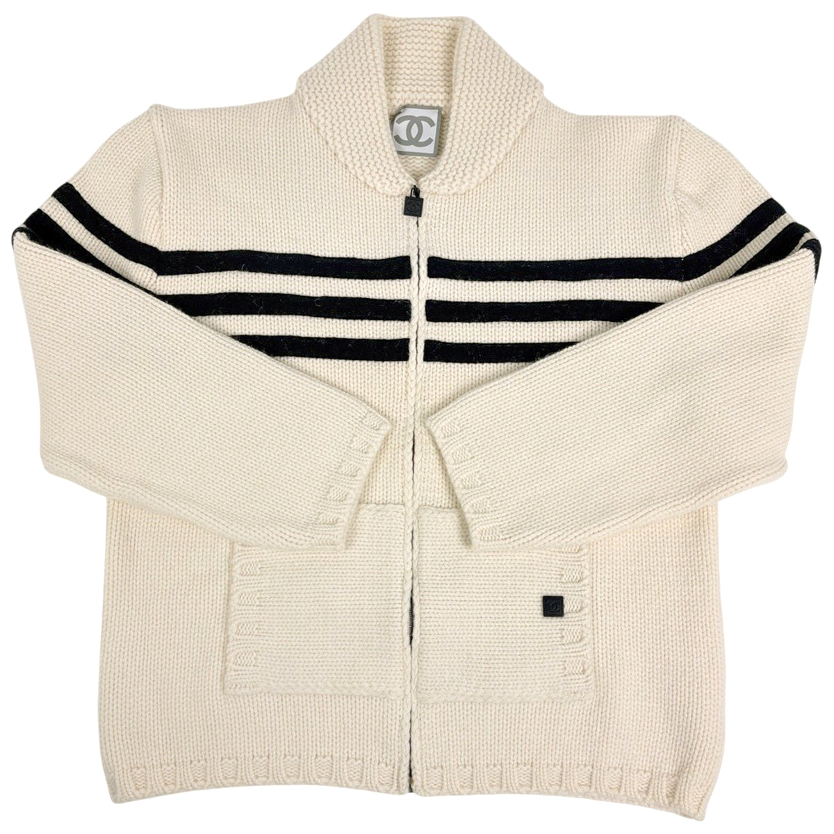 シャネル スポーツライン ニット パーカー ココマーク ジップアップ