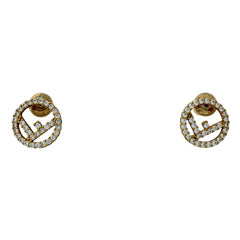 フェンディ エフイズ ラインストーン ピアス ロゴ ピアス GP ゴールド レディース ブランドアクセサリー 【中古】bracc