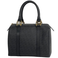 フェンディ ズッキーノ柄 ハンドバッグ ミニボストン ハンドバッグ コーティングキャンバス ブラック 8BL06 レディース ブランドバッグ・小物 【中古】brbag