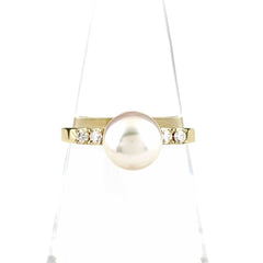 ミキモト パール デザインリング リング 14号 750 パール ダイヤモンド レディース ブランドジュエリー 【中古】brjwl