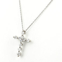 ポンテヴェキオ クロスモチーフ ネックレス ネックレス K18 WG ダイヤモンド レディース ブランドジュエリー 【中古】brjwl