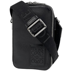 ロエベ バーティカル クロスボディポケット ショルダーバッグ ロゴ ショルダーバッグ レザー ブラック レディース ブランドバッグ・小物 【中古】brbag