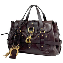 クロエ ケララ ハンドバッグ ホース ハンドバッグ レザー ダークブラウン レディース ブランドバッグ・小物 【中古】brbag