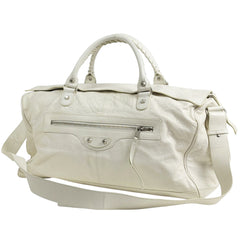 バレンシアガ スカッシュ ハンドバッグ 2WAY ショルダーバッグ ボストン ハンドバッグ レザー ホワイト 340685 レディース ブランドバッグ・小物 【中古】brbag