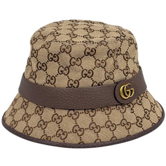 グッチ GGマーモント ハット GG柄 バケットハット 帽子 ハット ベージュ ブラウン レディース ブランドアパレル 【中古】brapp